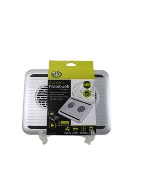 Gear Head Cooling Pad Silver 17" Light Weight Dual Cool II Notebook Cooling